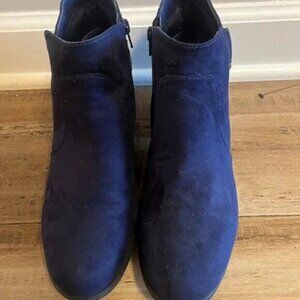 Dr Scholl's Blue Microsuede Ankle Boots